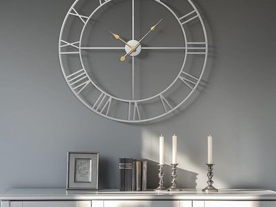 Cuspin 30" Large Wall Clock, Modern Silver