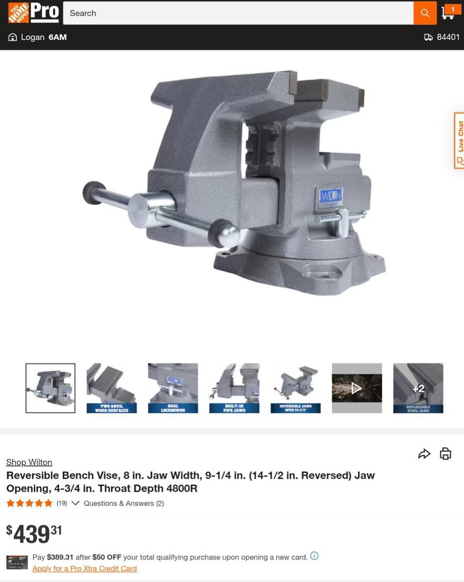 NEW Wilton 8in Reversible Bench Vise Jaw Width 9-1/4in 