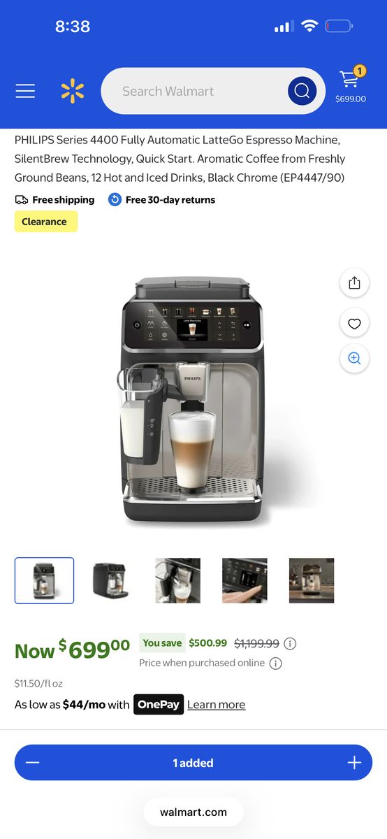 Phillip Series 4400 Fully Automatic Espresso