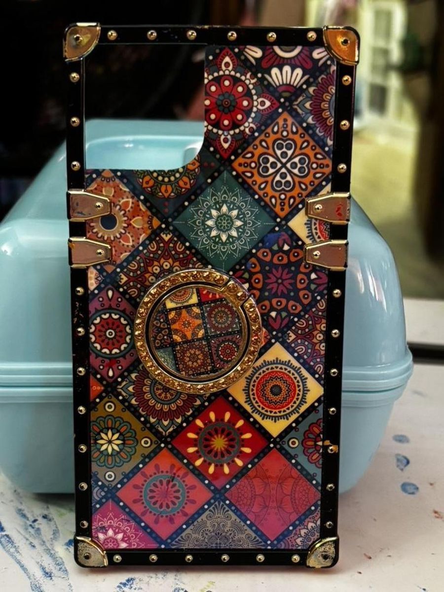 Boho Mandala Pattern Phone Case with Ring Holder - Compatible with iPhone 15