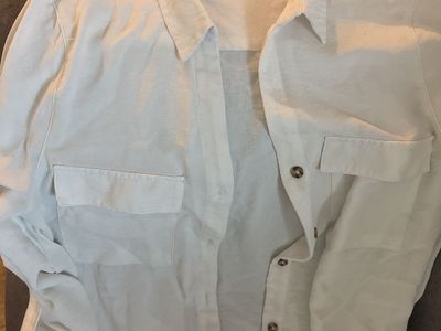 Fred David Women's White Button-Down Long Sleeve Shirt, Size M