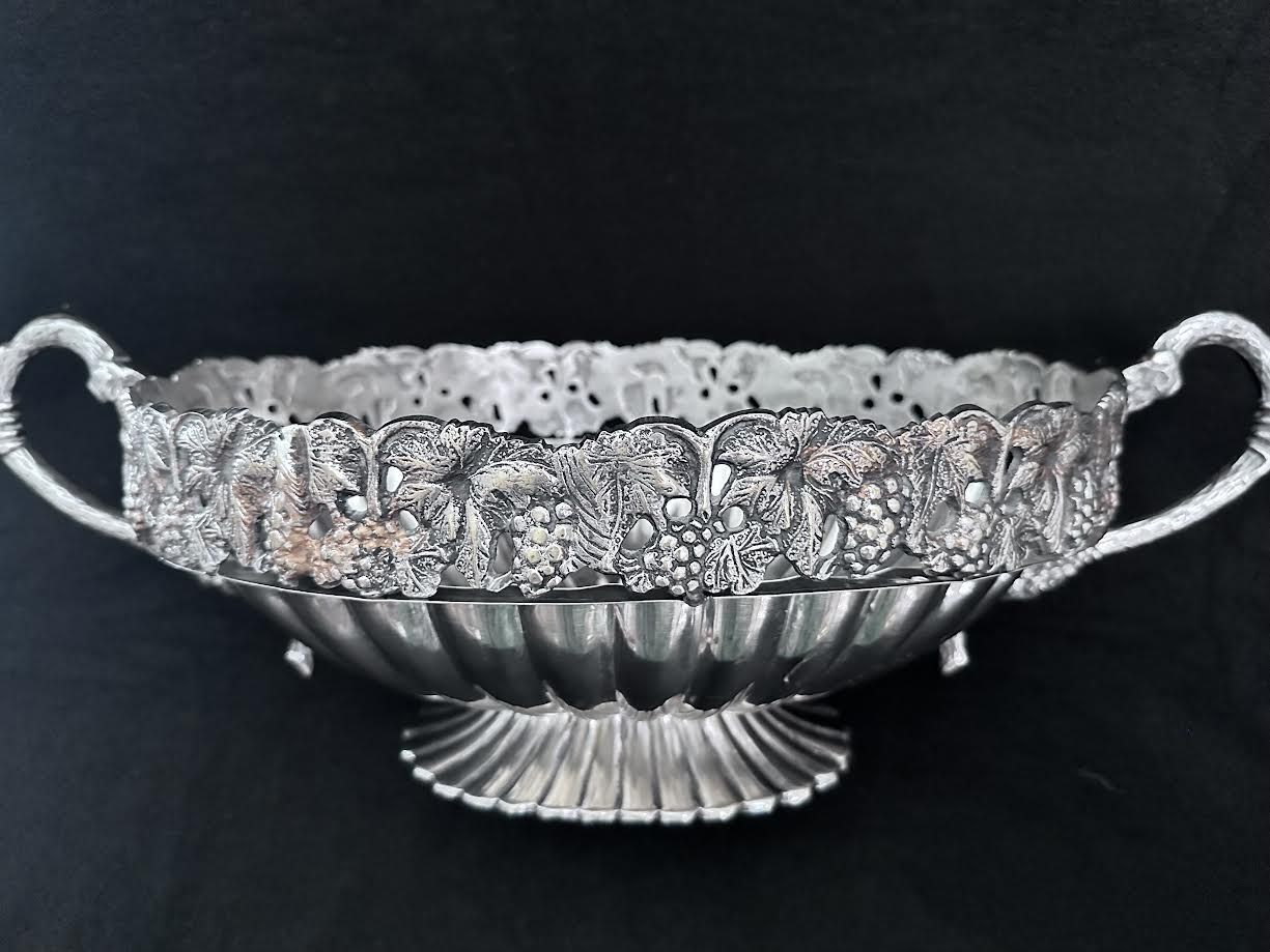 Vintage Jardiniere/Cachepot Ornate Silver Plated Dual Handles