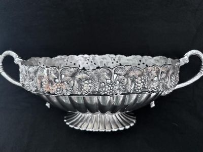 Vintage Jardiniere/Cachepot Ornate Silver Plated Dual Handles