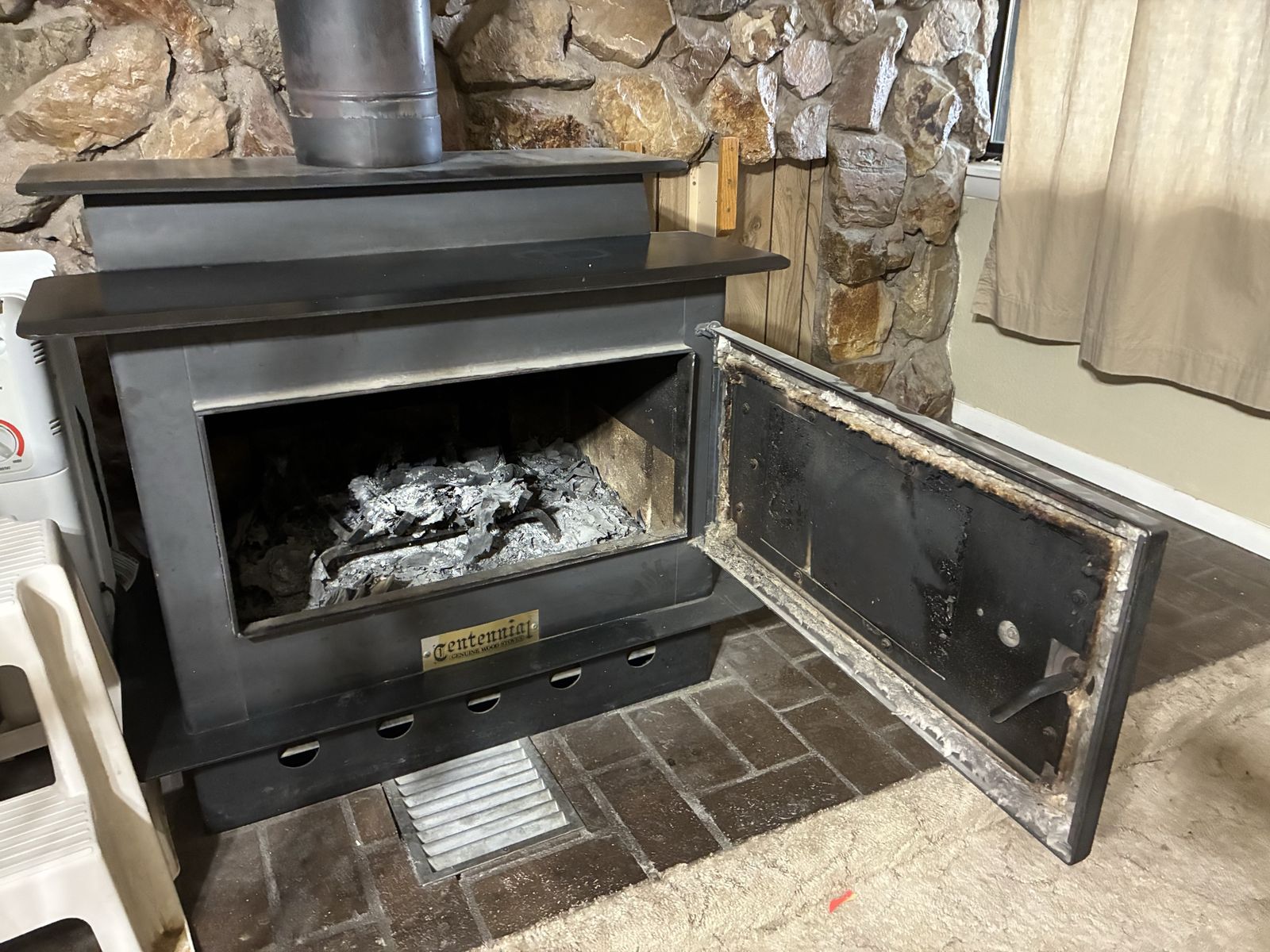 Centennial Wood Burning Fireplace Stove - Black, Freestanding Wood Stove