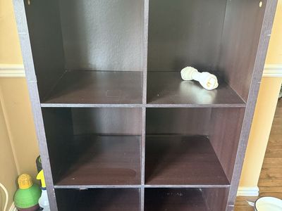 Dark Brown 6-Cube Storage Organizer Shelf