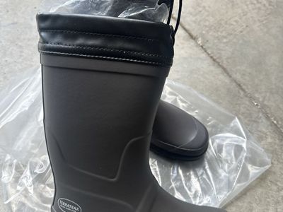 Terratrax Waterproof Rain Boots Size 41 Dark Grey Rubber Outdoor Boots