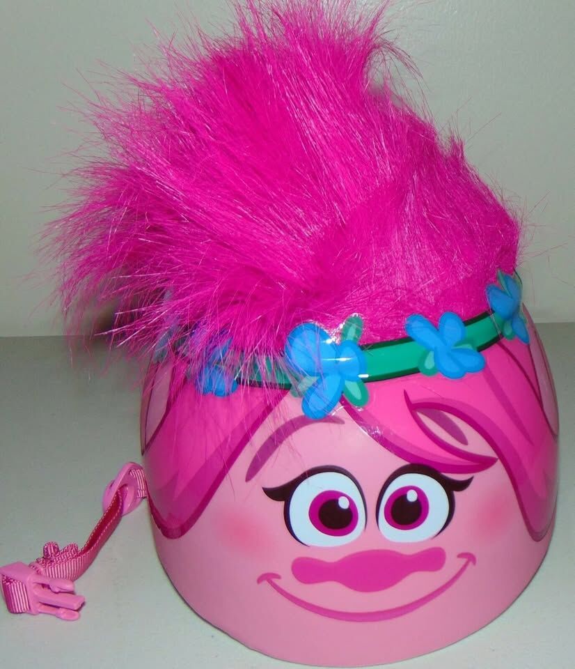 Trolls Pink Bike Helmet with Pink Hair (Ages 5+)