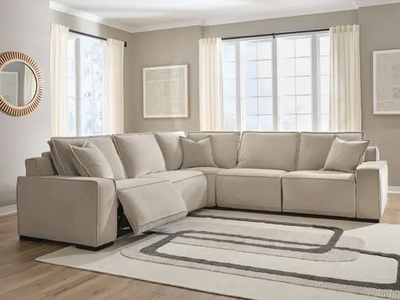 Carceri Tan Beige 5pc Modular Power Reclining Sofa Sectional - Living Room Furniture - Action Home Furniture