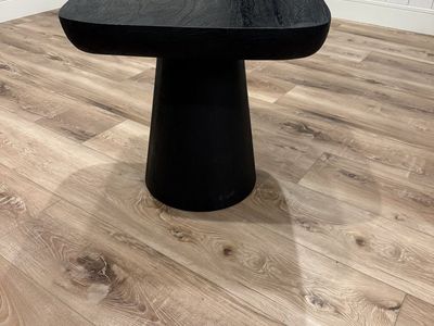 Black Wooden Pedestal Side Table