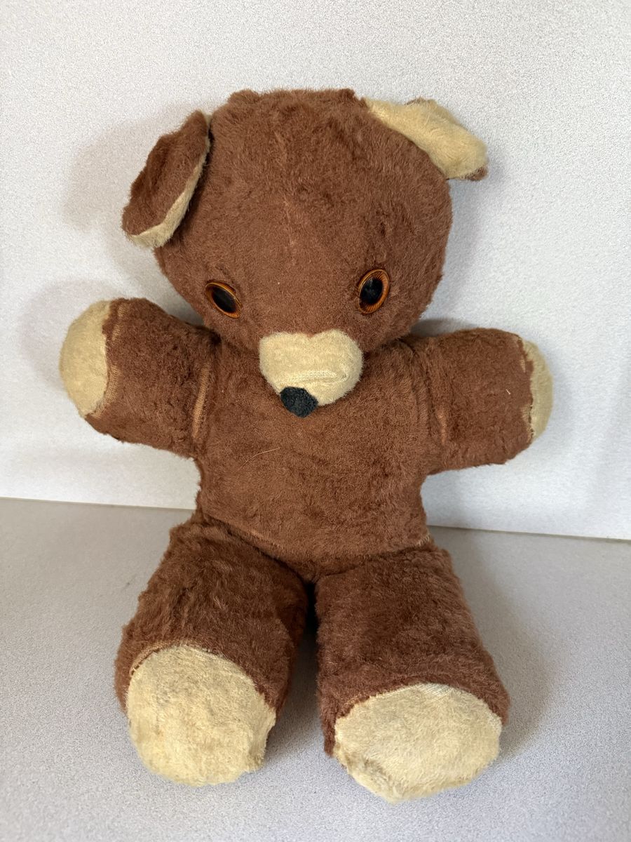Very old Antique brown bear stuffed animal 14” tall