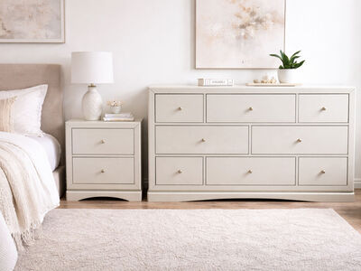 Modern Cream Dresser+ Nightstand set