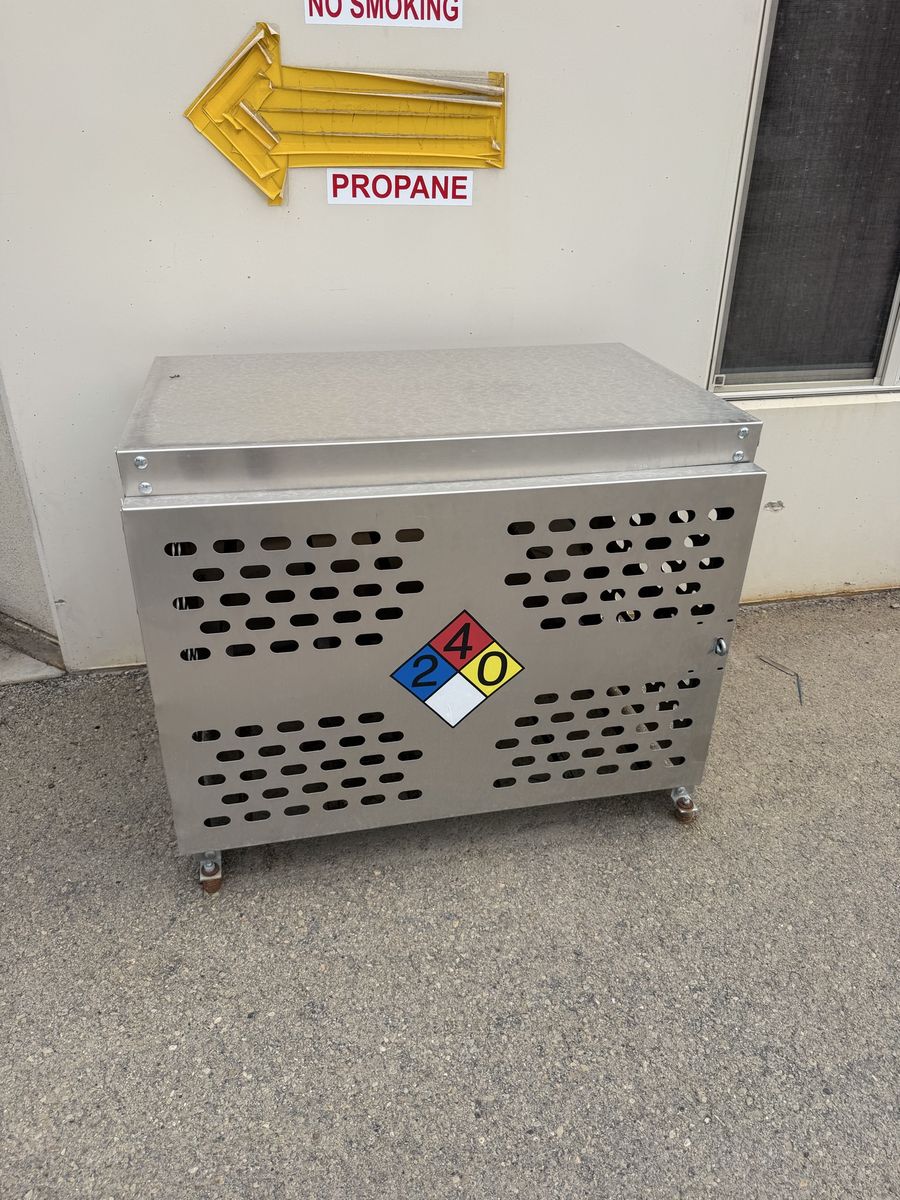 Propane Cylinder Storage Cage — Galvanized Steel, Lockable