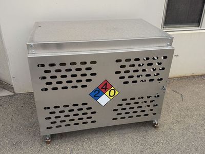 Propane Cylinder Storage Cage — Galvanized Steel, Lockable