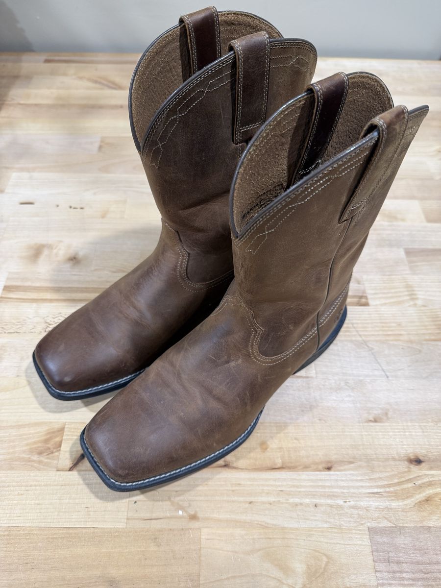 Ariat Heritage R Toe Western Boots Men's Brown Leather Cowboy Boots Size 9 D