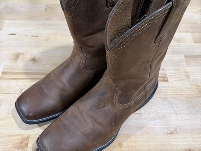Ariat Heritage R Toe Western Boots Men's Brown Leather Cowboy Boots Size 9 D