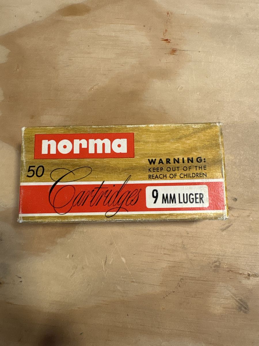 Vintage NORMA 9MM luger ammo box
