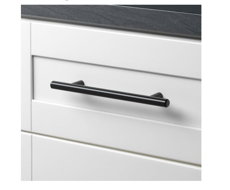 GlideRite 5-1/16" 128mm Matte Black Solid Cabinet Bar Pull Long Handle 5002-128