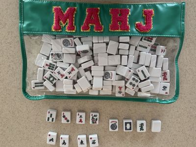 Mahjong tiles and storage bag