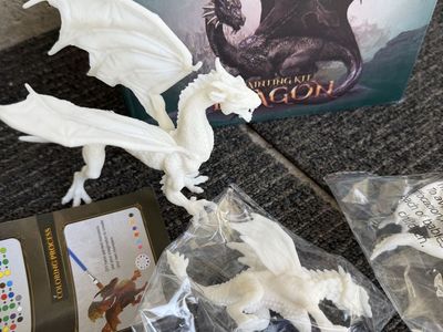 3D Dragon Painting Kit - DIY Paint Your Own Dragon Figurines Set with Paints and Brushes