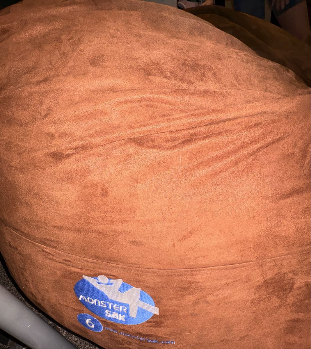 Monster Sak 6ft Microsuede Bean Bag Chair - Brown, Huge & Comfy