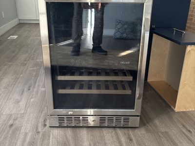 NewAir AWB-400DB Dual Zone Compressor beverage cooler. Cans up top bottles on the bottom- 40 Bottle Capacity, Stainless Steel