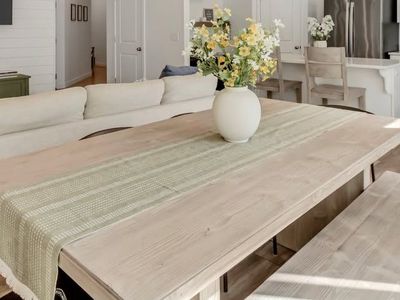 *BUNDLE* West Elm Dining Set including Table, Bench, and Barstool Chairs (plus FREE metal chairs)