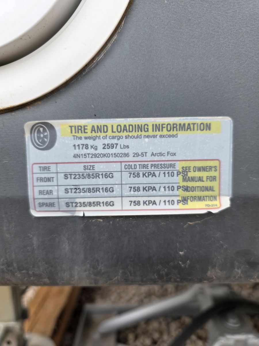 2019 Artic Fox 5th Wheel