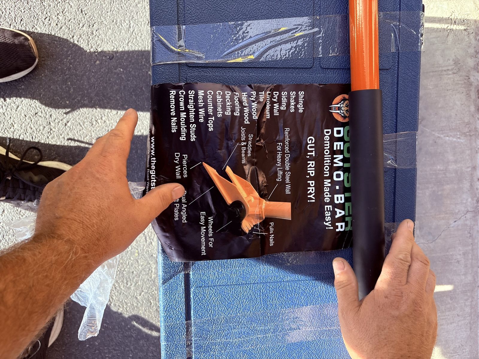 GUTSTER Demo-Bar Demolition Tool Orange Heavy Duty Pry Bar