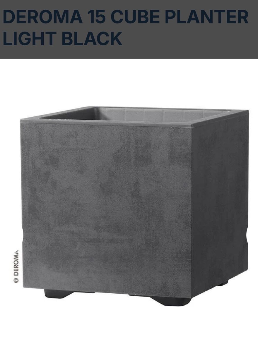 DEROMA 15 Cube Planter Light Black