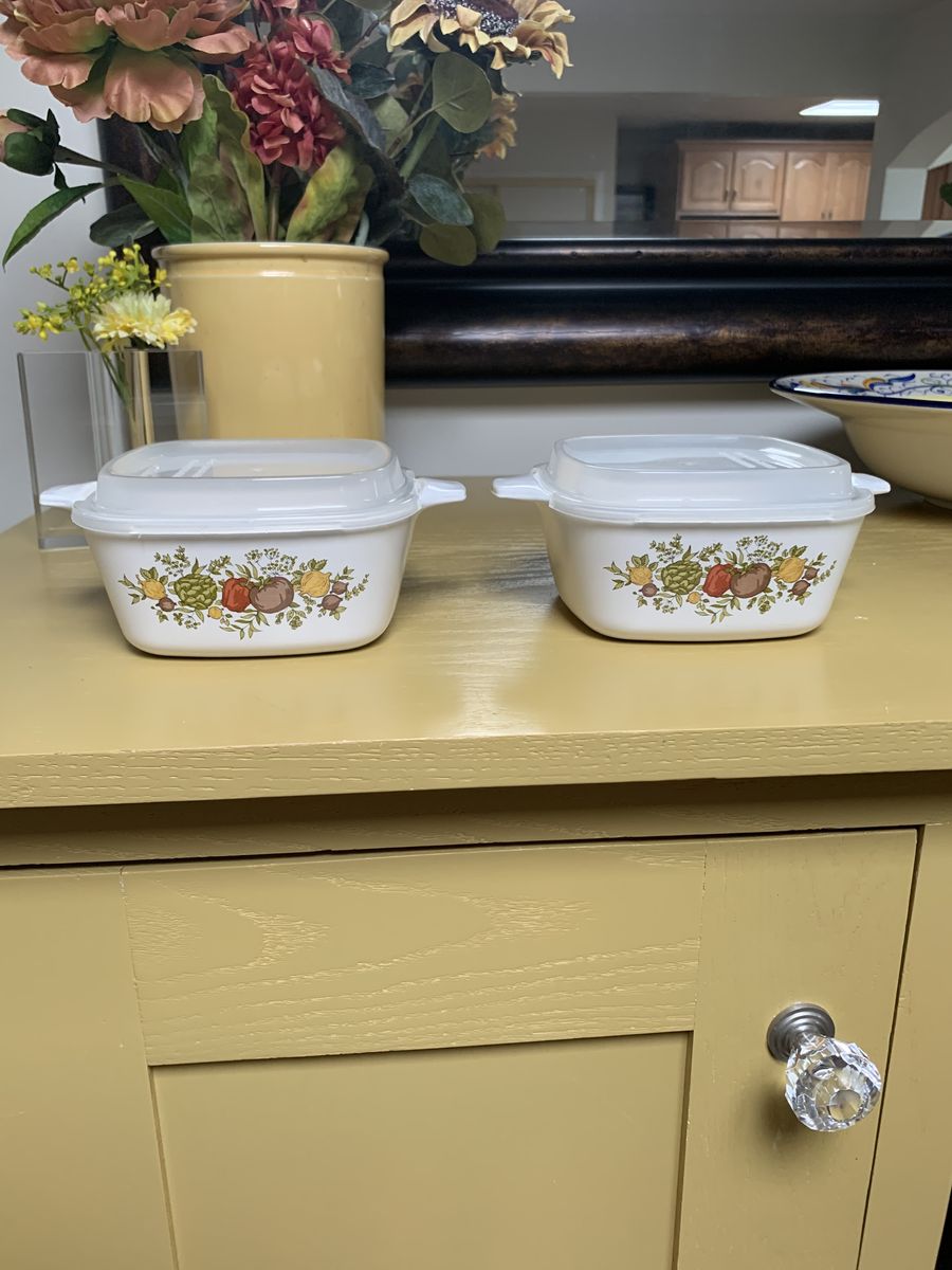 2 Vintage Corning Ware Casserole Dish W/Lids