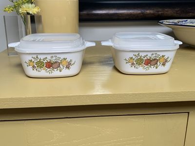 2 Vintage Corning Ware Casserole Dish W/Lids
