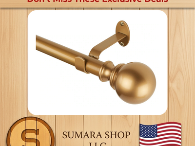 Elrene Soft Gold Adjustable Curtain Rod 28"-48" - New Open Box