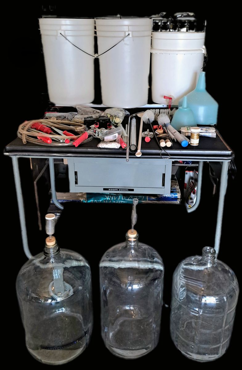 Homebrewing Kit: Beer & Wine Making Equipment w/ 3 Glass Carboys, Capper & Corker