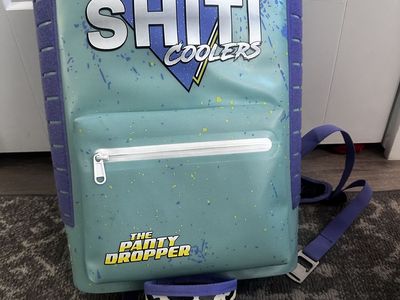 Shiti Coolers "The Panty Dropper" Backpack Cooler & Koozie Set - Teal/Purple/Leopard Print