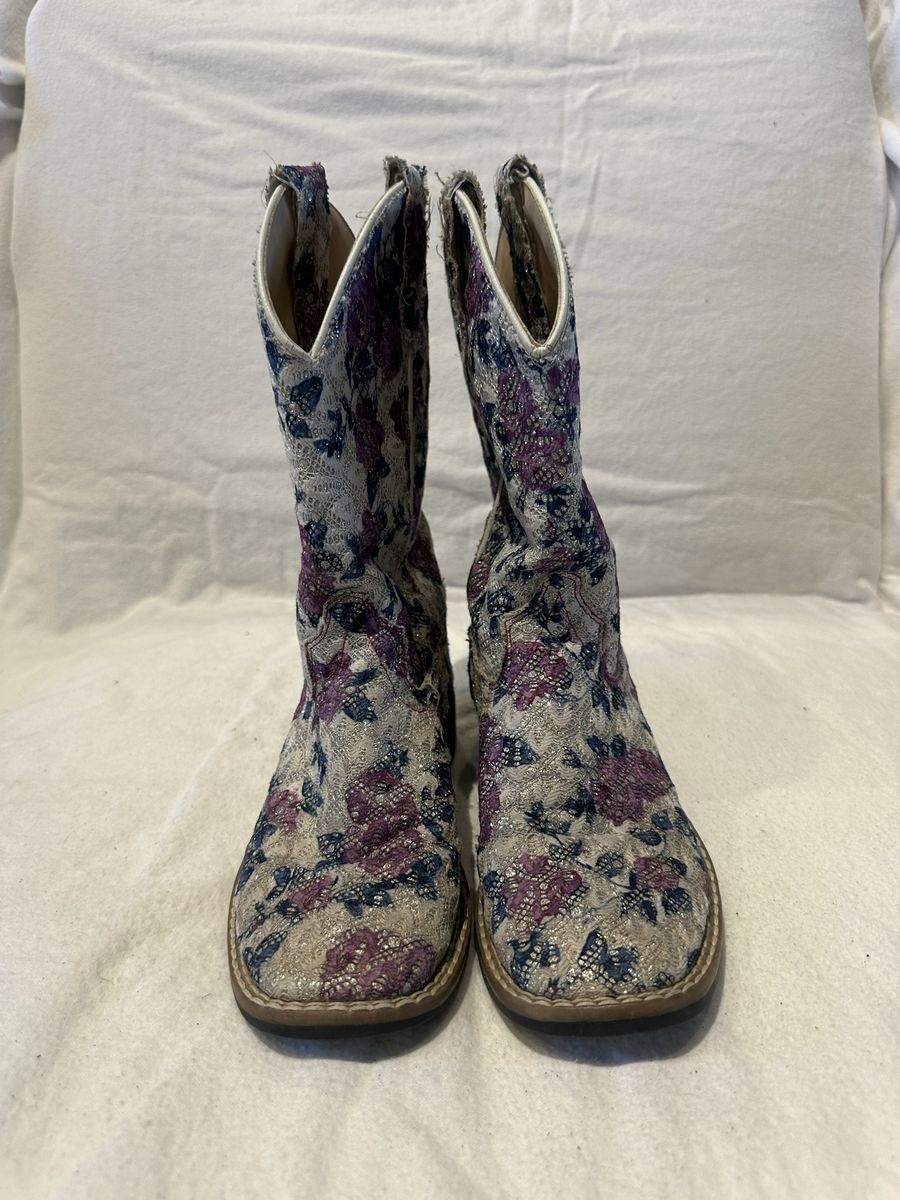 Old West toddler sz 13 purple flower western boots