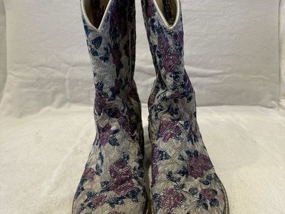 Old West toddler sz 13 purple flower western boots