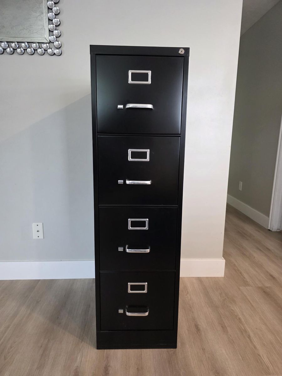 WorkPro 22"D Vertical 4-Drawer Letter-Size File Cabinet, Metal with lock