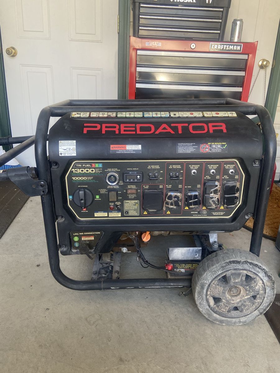 Predator Tri Fuel 13000 Max Starting Watts / 10000 Running Watts Portable Generator