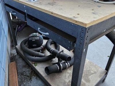 Work Table with vacuum hoses