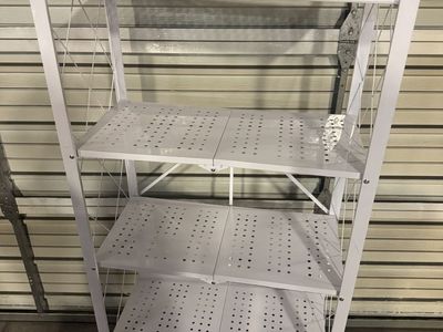 5-Tier Foldable Storage Shelf with Wheels - Metal Collapsible Shelving Unit Display,
