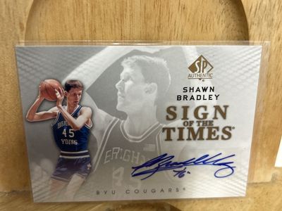 Shawn Bradley 2012-13 SP Upper Deck Sign of The Time Certified Autograph BYU Rookie basketball card w/COA