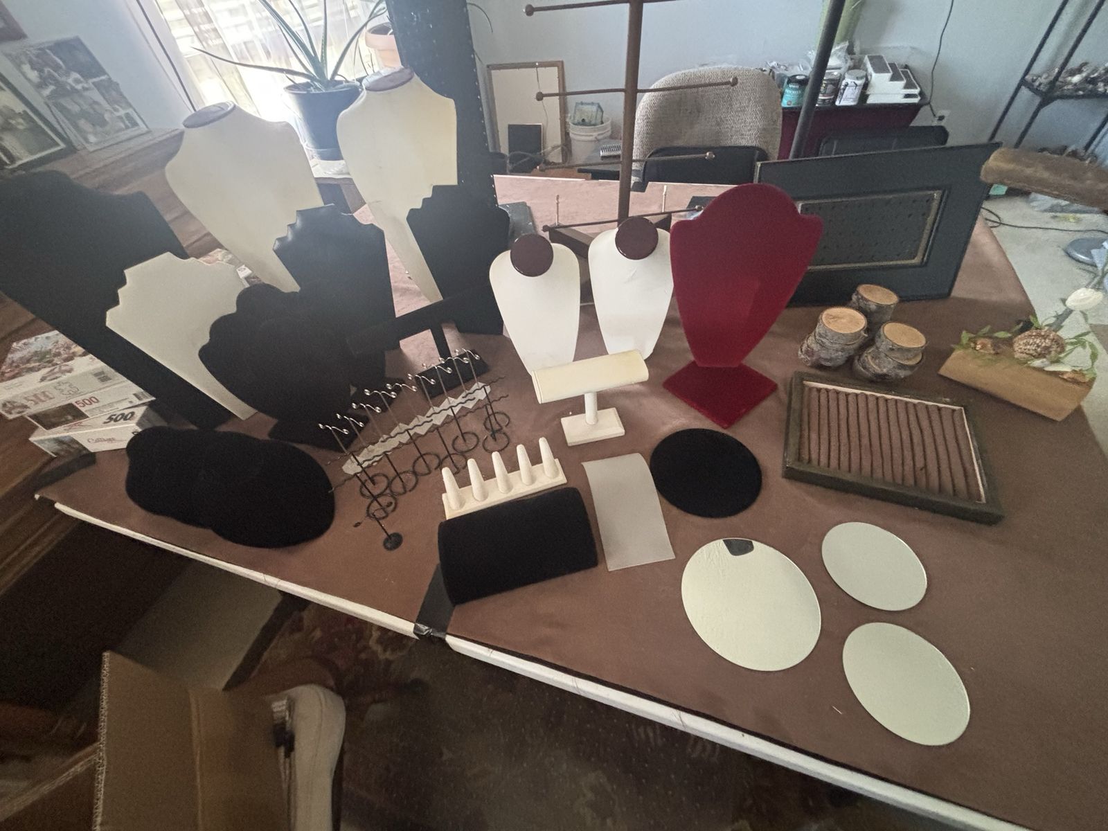 Jewelry Display Stands & Mannequins - Necklace Busts, Earring Holders, Ring Cones - Lot of Various Sizes