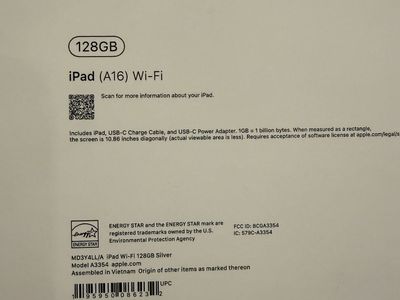 Brand New iPad A16 - Silver