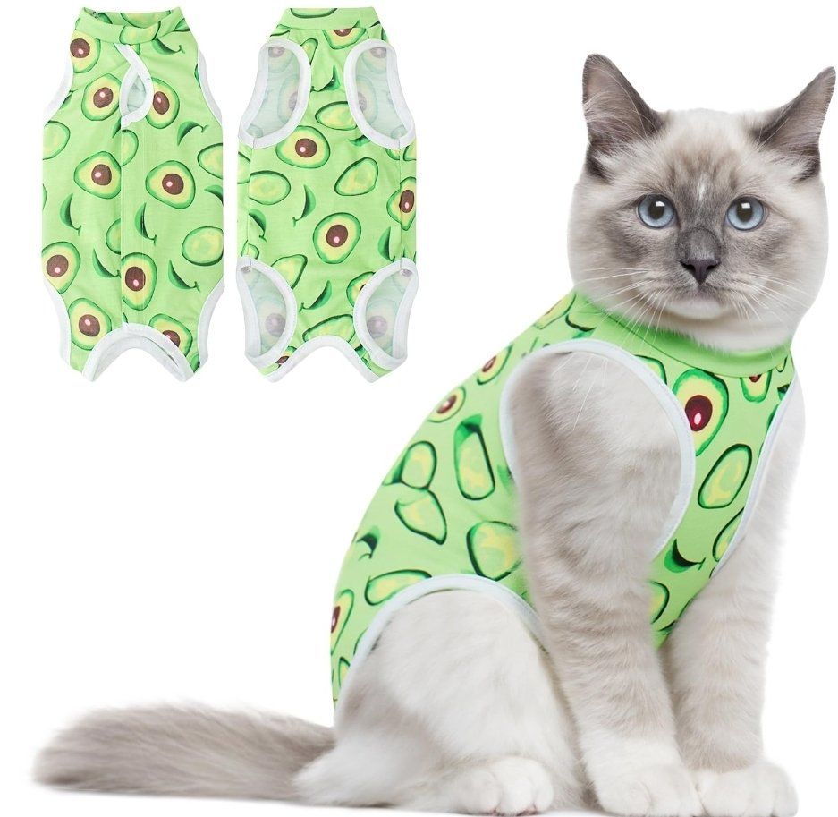 Cat Recovery Suit Female, Medium, Avocado