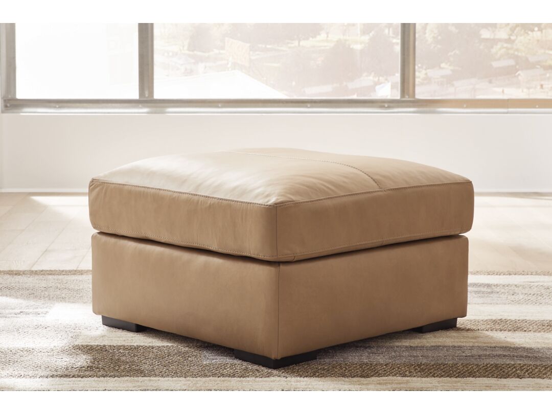 Bandon Oversized Leather Ottoman - New in Box