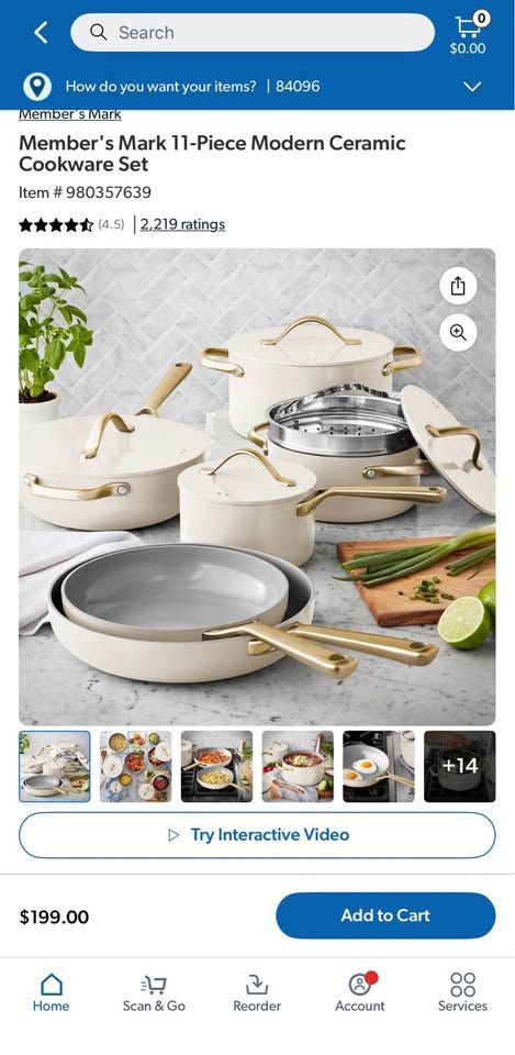 Member's Mark 11-Piece Modern Ceramic Cookware Set