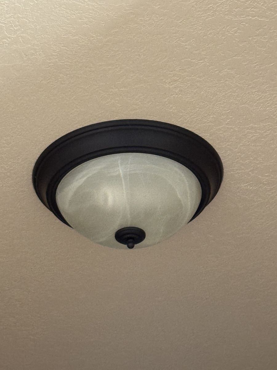 Flush Mount Ceiling Light Fixture - Oil Rubbed Bronze, Alabaster Glass