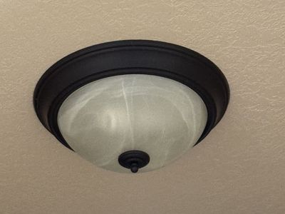 Flush Mount Ceiling Light Fixture - Oil Rubbed Bronze, Alabaster Glass