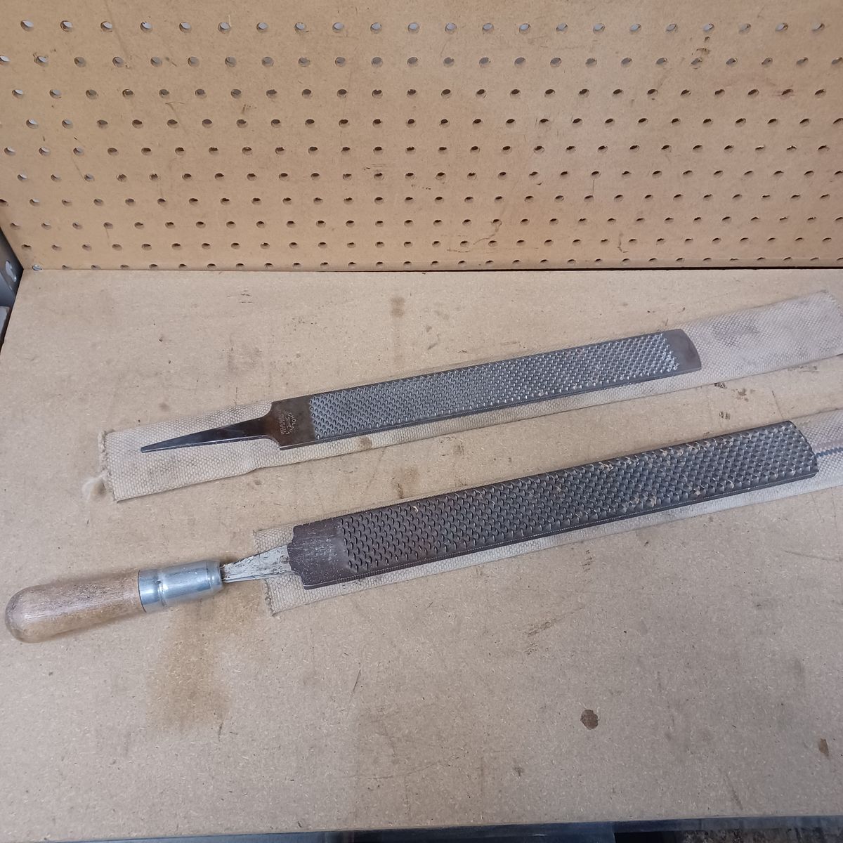 Two large hand files