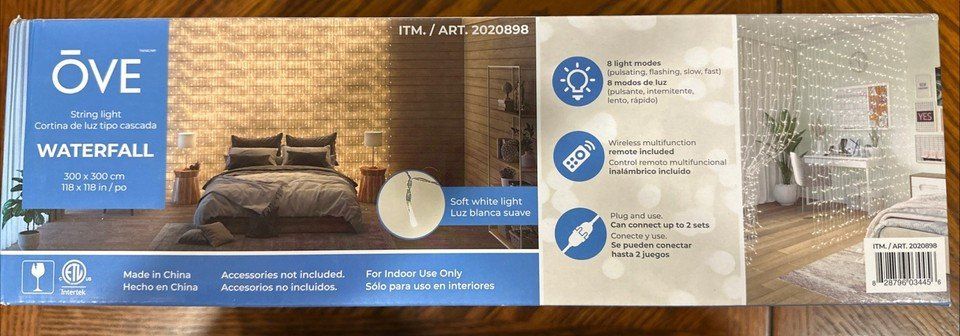 OVE waterfall curtain string lights